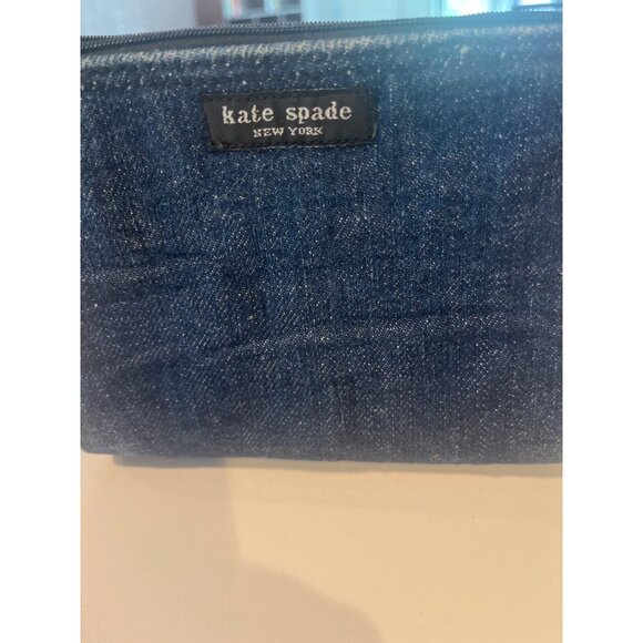 Kate Spade New York Denim Wristlet Pouch With Zipper Closure - Picture 2 of 8